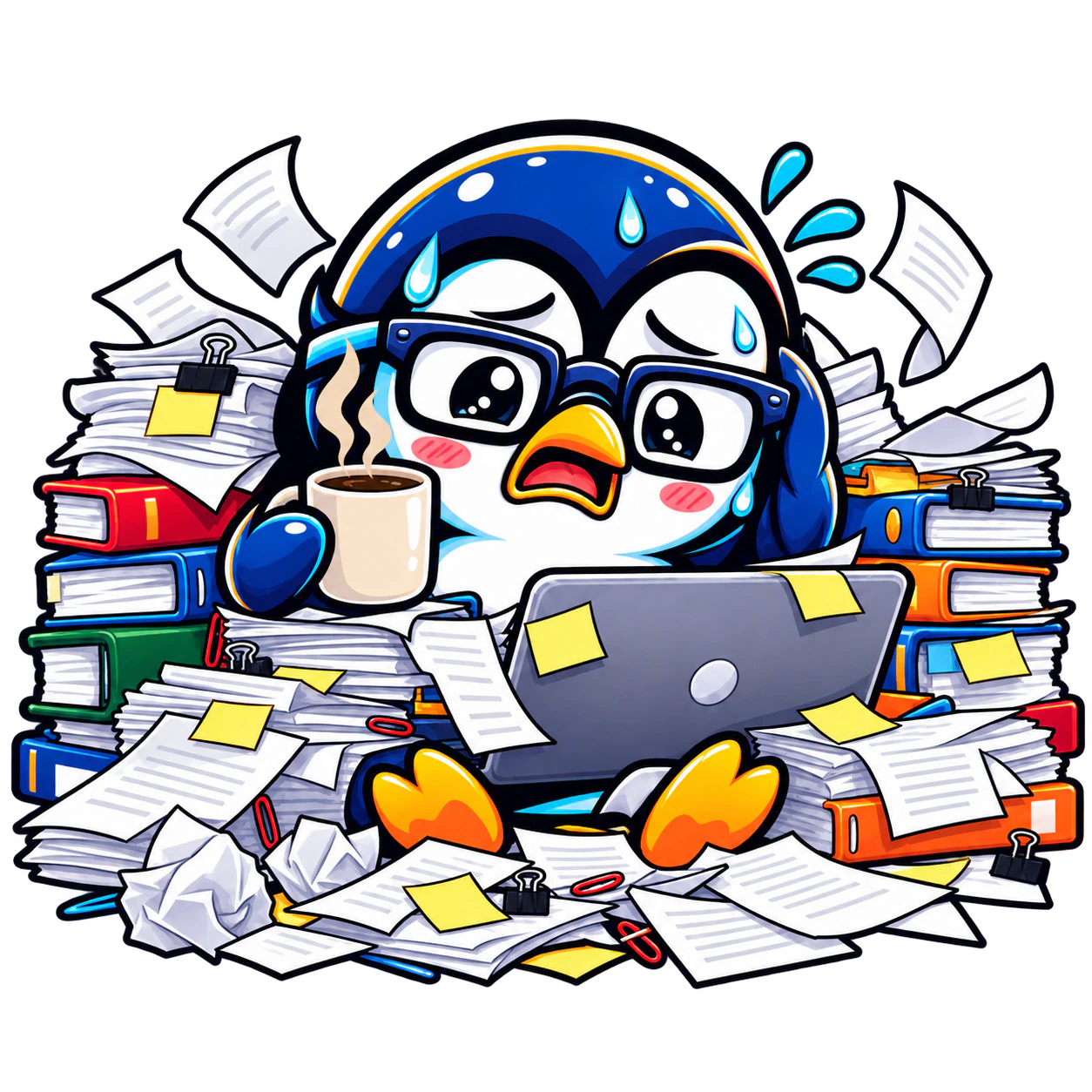 12h+ work, 1–2 coffees
