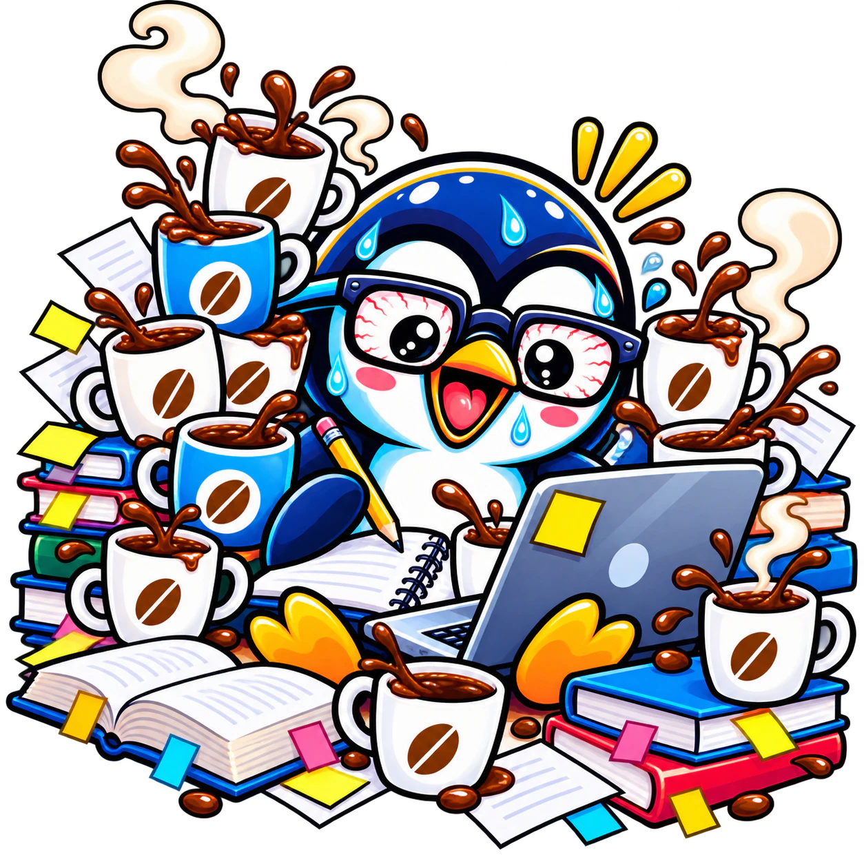 8–10h work, 11+ coffees