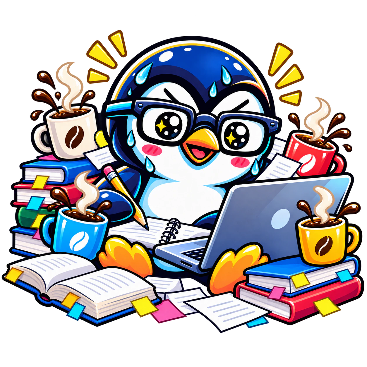 8–10h work, 8–10 coffees