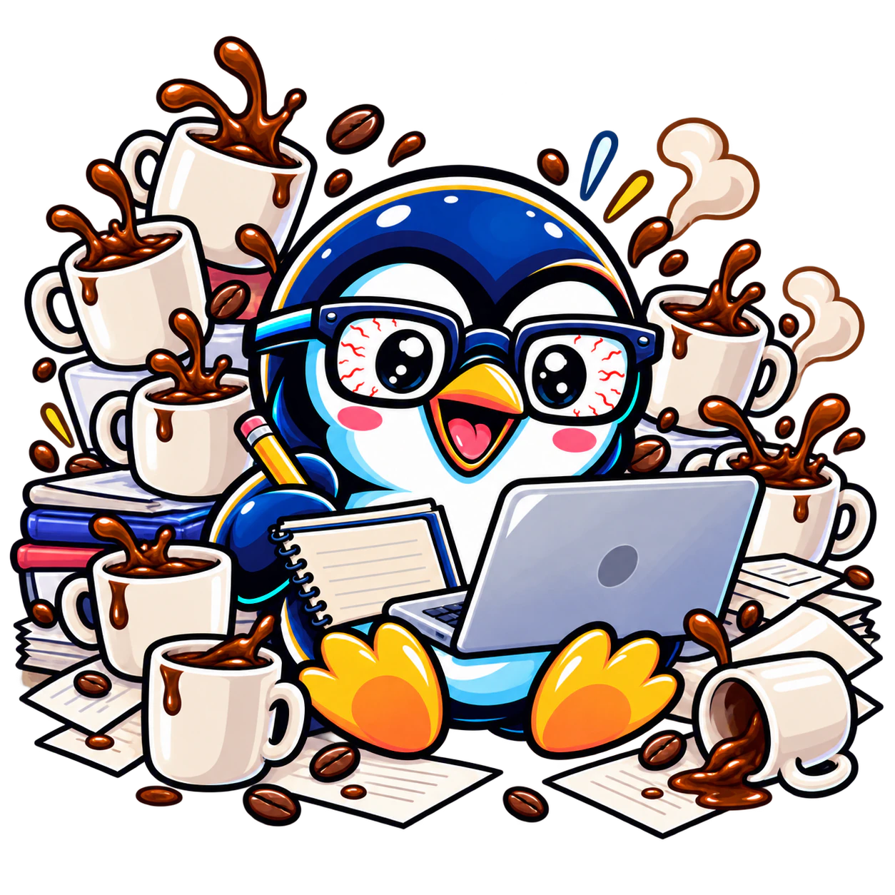 <4h work, 11+ coffees