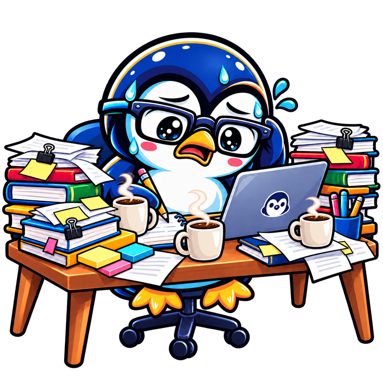 10–12h work, 5–7 coffees