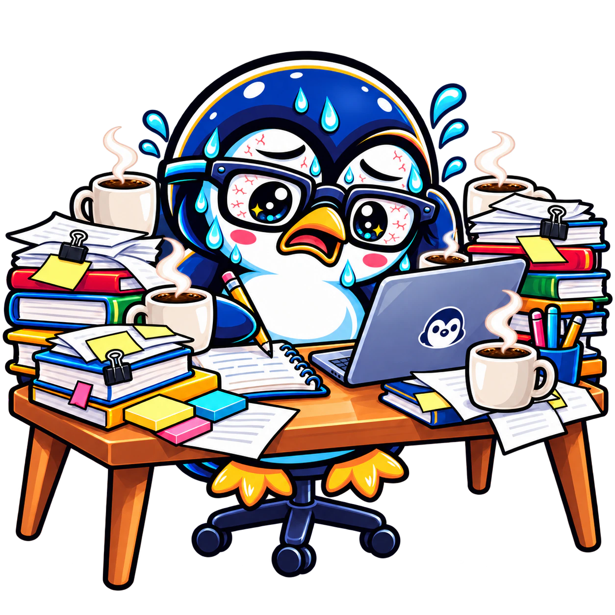10–12h work, 8–10 coffees